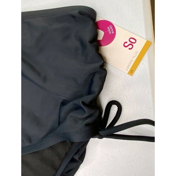 SO Juniors Plus High Waist Bottom Swim Black Size 3X NEW - Picture 5 of 5